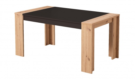 Jedálenský stôl Embra - dub artisan/biely lesk