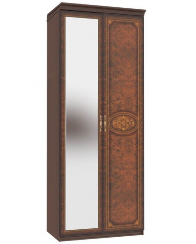 Dvojdverová skriňa Elizabeth s kombinovanými dverami a ozdobnými lištami - orech