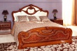 Manželská posteľ 160x200cm Elizabeth s čalúneným čelom a roštom - orech
