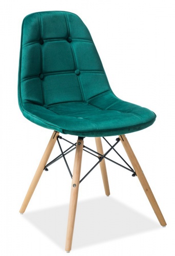 Jedálenská stolička AXEL III- zelená aksamit / buk