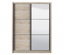 Šatníková skriňa s posuvnými dverami a zrkadlom Debby 165 - dub sivý