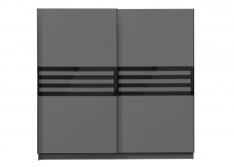 Šatníková skriňa s posuvnými dverami Rimini - šedá/čierna