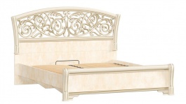 Manželská posteľ 140x200cm Sofia s ornamentálnym čelom a roštom - béžová/lento