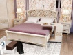 Manželská posteľ 140x200cm Sofia s ornamentálnym čelom, úľ. boxom a výklop. roštom - v priestore
