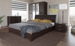 Manželská posteľ TOKIO 160x200cm - wenge/ekokoža hnedá