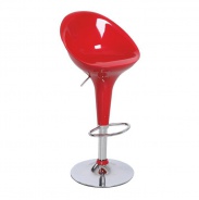 Barová stolička, červená / chróm, ALBA NOVA