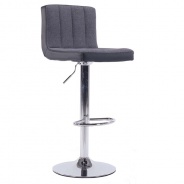 Barová stolička, sivá / čierna / chrómovaná, HILDA