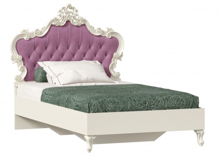 Študentská posteľ s roštom Comtesa 120x200cm - alabaster/fialová