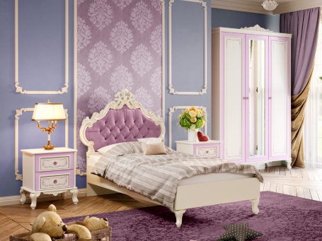 Malá dievčenská izba Comtesa - alabaster/fialová
