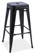 Barová kovová stolička LONG čierna