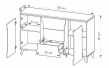 Široká kombinovaná komoda Naira - perokresba