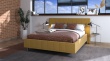 Manželská posteľ 160x200cm Camilla - žltá/chrómované nohy