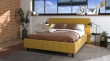 Manželská posteľ 160x200cm Camilla - žltá/čierné nohy