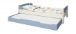 Detská posteľ s prístelkou Eveline 90x200cm - biely masív/modrá