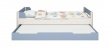 Detská posteľ s prístelkou Eveline 90x200cm - biely masív/modrá