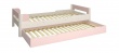 Detská posteľ s prístelkou Eveline 90x200cm - biely masív/ružová