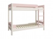 Poschodová posteľ Eveline 90x200cm - biely masív/ružová