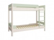 Poschodová posteľ Eveline 90x200cm - biely masív/zelená