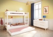 Poschodová posteľ s prístelkou Eveline 90x200cm - biela