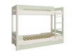 Poschodová posteľ s prístelkou Eveline 90x200cm - biely masív/zelená