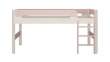 Vyvýšená posteľ Eveline 90x200cm - biely masív/ružová