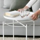 Príručný stolík s kolieskami, biela, Derin