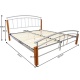Manželská posteľ, drevo jelša / strieborný kov, 180x200, MIRELA