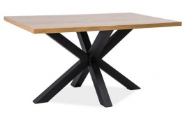 Jedálenský stôl CROSS drevo masív / kov 150x90