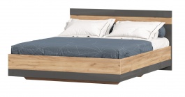Manželská posteľ Markus 160x200cm - šedý lesk/dub zlatý