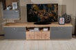 TV stolík Markus 200 - šedý lesk/dub zlatý