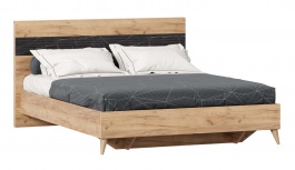Manželská posteľ s roštom 160x200cm Melody - dub zlatý/čierny mramor