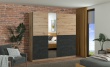 Skriňa s posuvnými dverami a zrkadlom Ticiano 220 - dub artisan/čierna