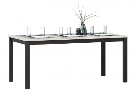 Jedálenský stôl Robin - dub craft biely/čierna