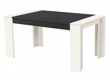 Jedálenský stôl Robert 155x90cm - biely/čierna