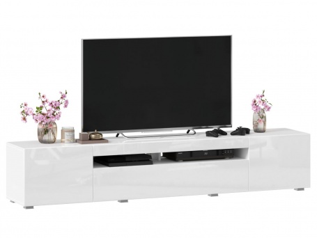 TV stolek 200cm Drax - biely lesk