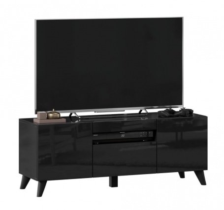 TV stolík s nohami 120cm Drax - čierny lesk