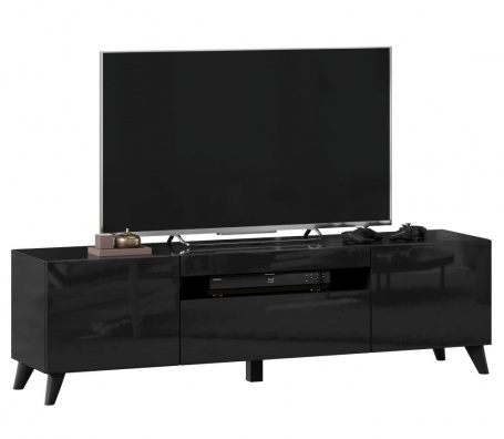 TV stolík s nohami 160cm Drax - čierny lesk