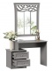 Toaletný stolík s dekorovaným zrkadlom Ofélie - šedá