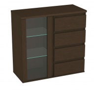Presklená komoda REA Amy 9 - wenge