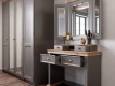 Toaletný stolík so zrkadlom Annie - šedá/dub tortuga