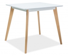 Jedálenský stôl Declan II 80x80 biela / buk