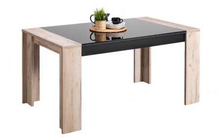 Jedálenský stôl Vivo - dub šedý/čierna