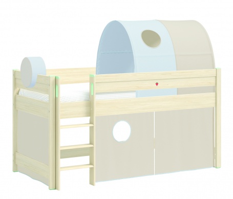 Vyvýšená posteľ s doplnkami Fairy - dub svetlý/béžová