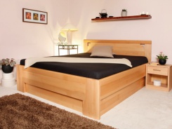 Masívna posteľ s úložným priestorom DeLuxe 2 - 160/180 200cm - výber odtieňov