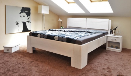 Masívna posteľ s úložným priestorom Manhattan 2 - biela - 160/180 x 200cm