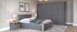 Manželská posteľ 160x200cm Artis - šedá/orech pacific - v priestore so šuplíkom