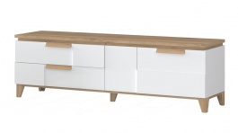 TV stolík Poly - biela/orech pacific