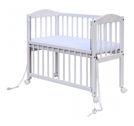 Postieľka so sťahovacím bokom Baby Scarlett 90x41cm - biela