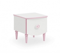 Nočný stolík Susy - biela/ružová