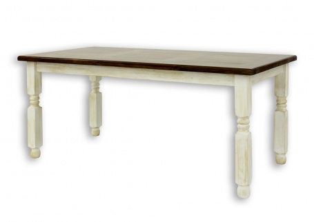 Jedálenský sedliacky rustikálny stôl masív 80x140cm MES 01 A s hladkou doskou - K03+K15
